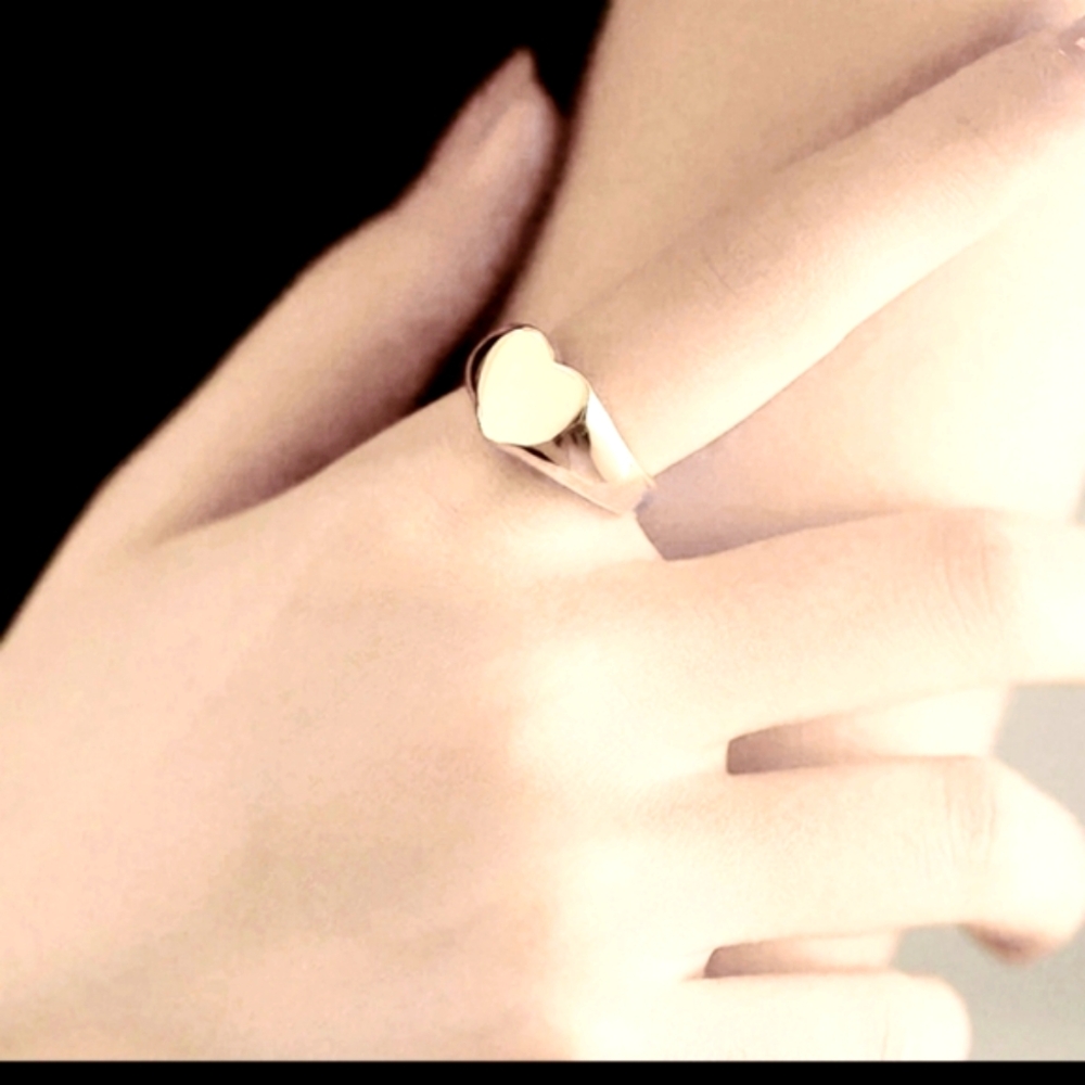 18K WHITE GOLD  OVER STAINLESS STEEL RING - Picture 3 of 7